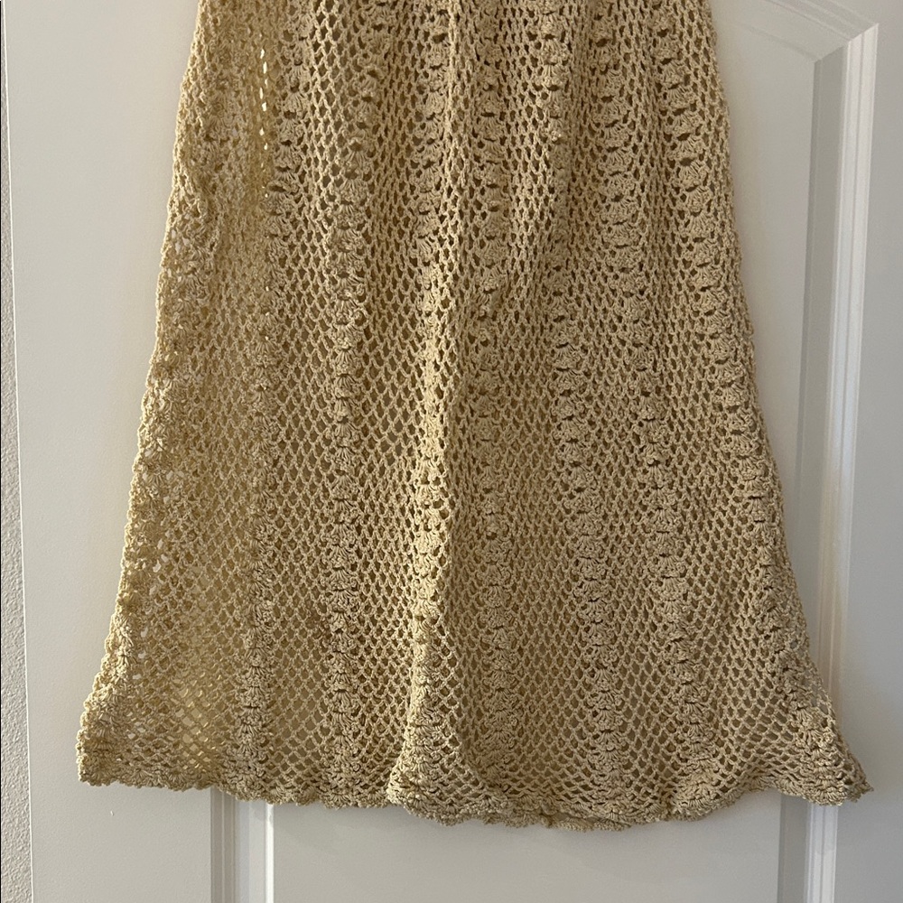 Elegant Cream Crochet A-Line Skirt - Picture 4 of 4